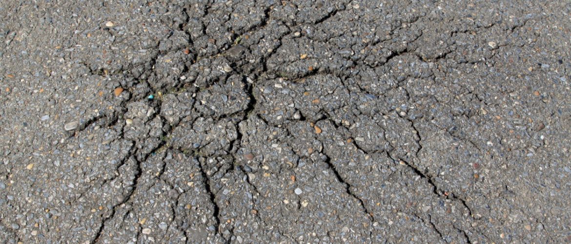 asphalt cracked